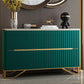 Glam Cabinets Dining Buffet 4-Door Buffet Sideboard for Living Room 59"L x 16"W x 35"H Blackish Green Clearhalo 'buffet_sideboard' 'Buffets & Sideboards' 'furn' 'furn_buffet_sideboard' 'Furniture' 'Kitchen & Dining Furniture' 6130281