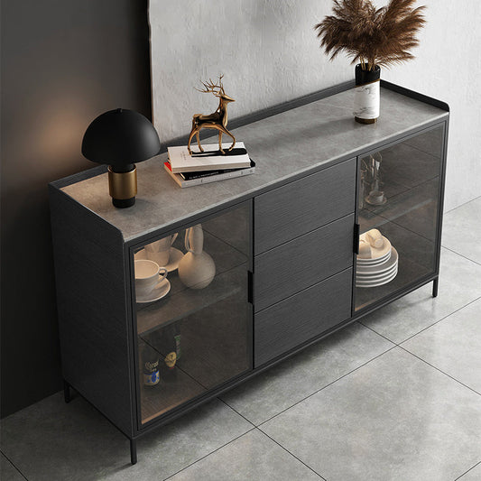 Modern Sideboard Buffet Cabinets Buffet Table with 3-Drawer and 2-Door Clearhalo 'buffet_sideboard' 'Buffets & Sideboards' 'furn' 'furn_buffet_sideboard' 'Furniture' 'Kitchen & Dining Furniture' 6130346