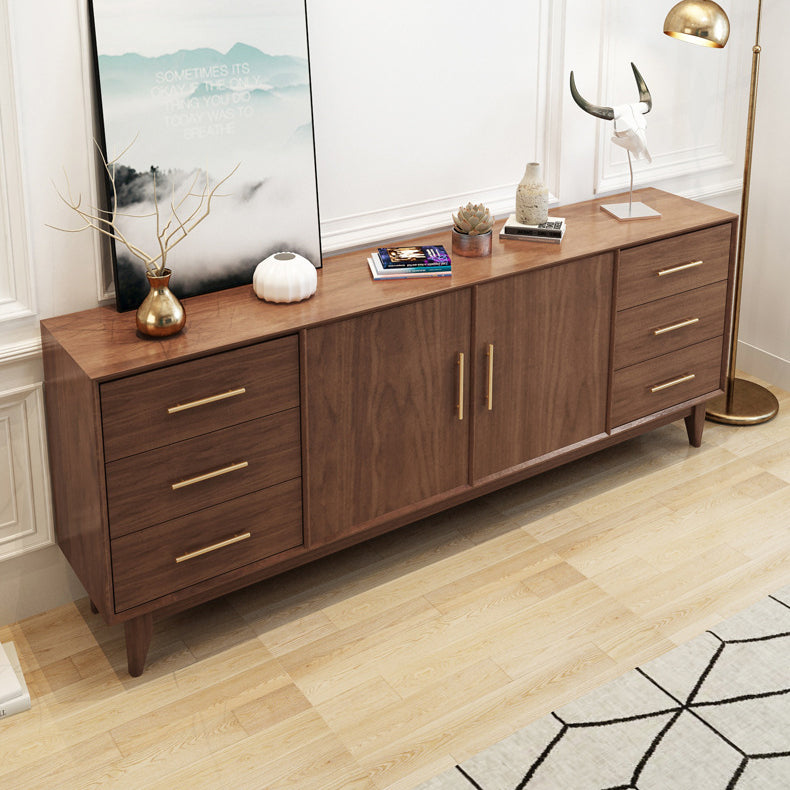 Moderne Schränke Sideboard-Buffet Dark Walnut Buffet Tisch mit 6-Dreher und 2-Türen