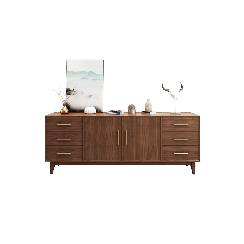Moderne Schränke Sideboard-Buffet Dark Walnut Buffet Tisch mit 6-Dreher und 2-Türen