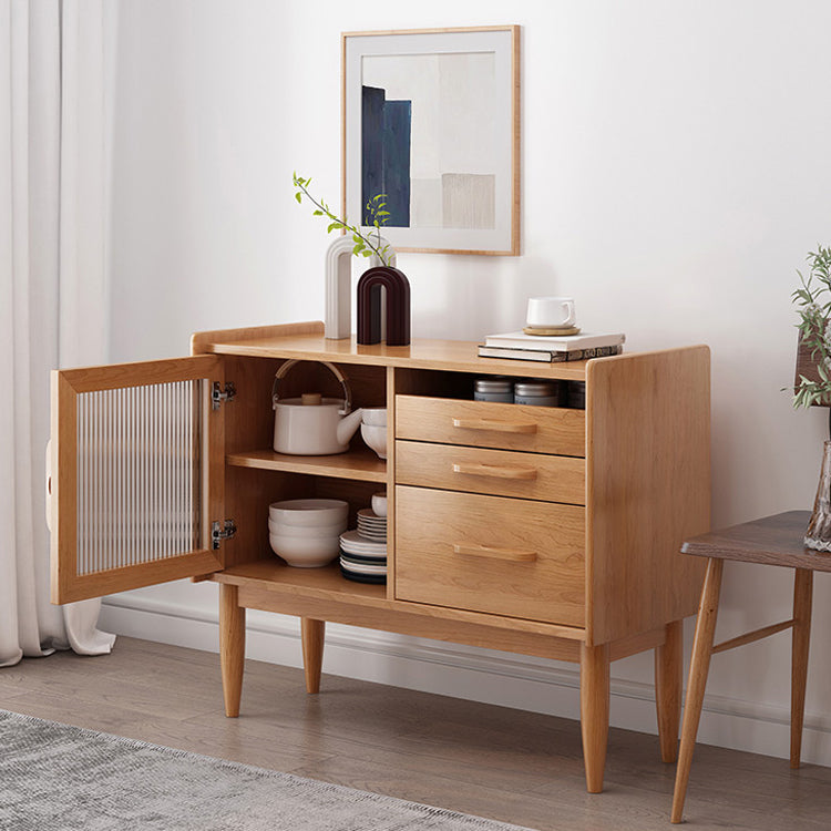 引き出し付きのソリッドウッドビュッフェサーバーキッチン用モダンなダイニングサーバー