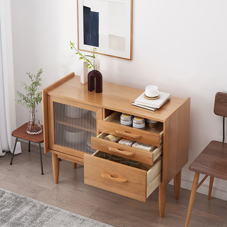 引き出し付きのソリッドウッドビュッフェサーバーキッチン用モダンなダイニングサーバー