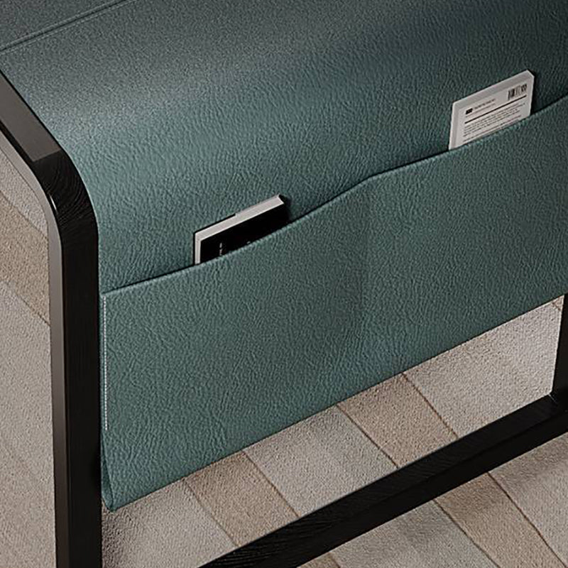 Escritorio de oficina verde glam tipo trineo de trineo escritura de escritura con piernas