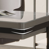 Bureau de bureau d'écriture en étain en métal et bureau en pierre avec 2 tiroirs de rangement