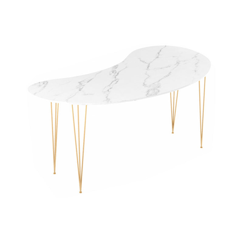 Glam White Curbe Writing Desk Home bureau avec des jambes en métal