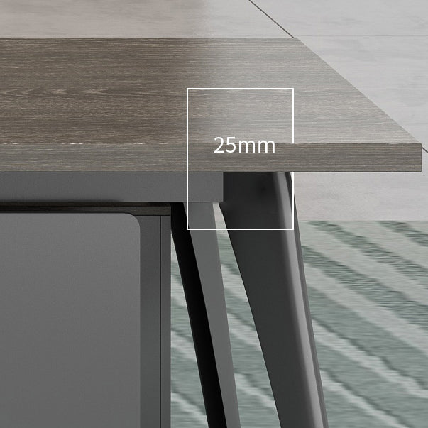 Contemporary Office Desk Black Cable Management Writing Desk Clearhalo 'furn' 'furn_office_desk' 'Furniture' 'Office Desks' 'Office Furniture' 'office_desk' 6130641