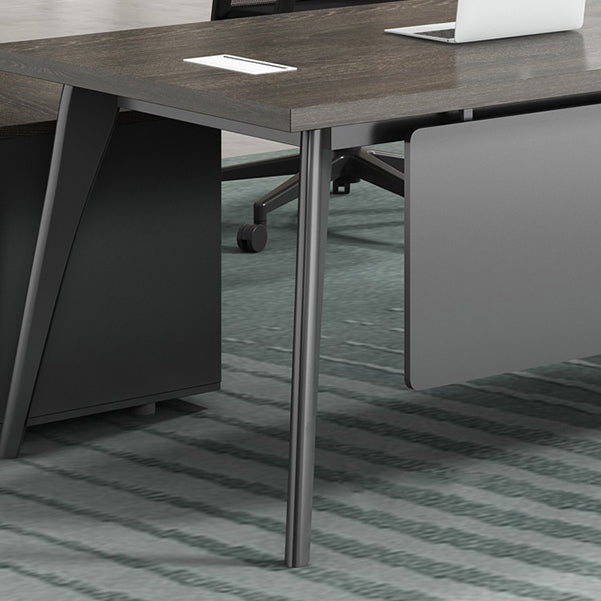 Contemporary Office Desk Black Cable Management Writing Desk Clearhalo 'furn' 'furn_office_desk' 'Furniture' 'Office Desks' 'Office Furniture' 'office_desk' 6130642