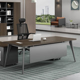 Contemporary Office Desk Black Cable Management Writing Desk Clearhalo 'furn' 'furn_office_desk' 'Furniture' 'Office Desks' 'Office Furniture' 'office_desk' 6130644