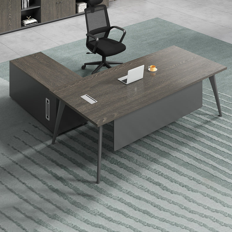 Contemporary Office Desk Black Cable Management Writing Desk Clearhalo 'furn' 'furn_office_desk' 'Furniture' 'Office Desks' 'Office Furniture' 'office_desk' 6130645