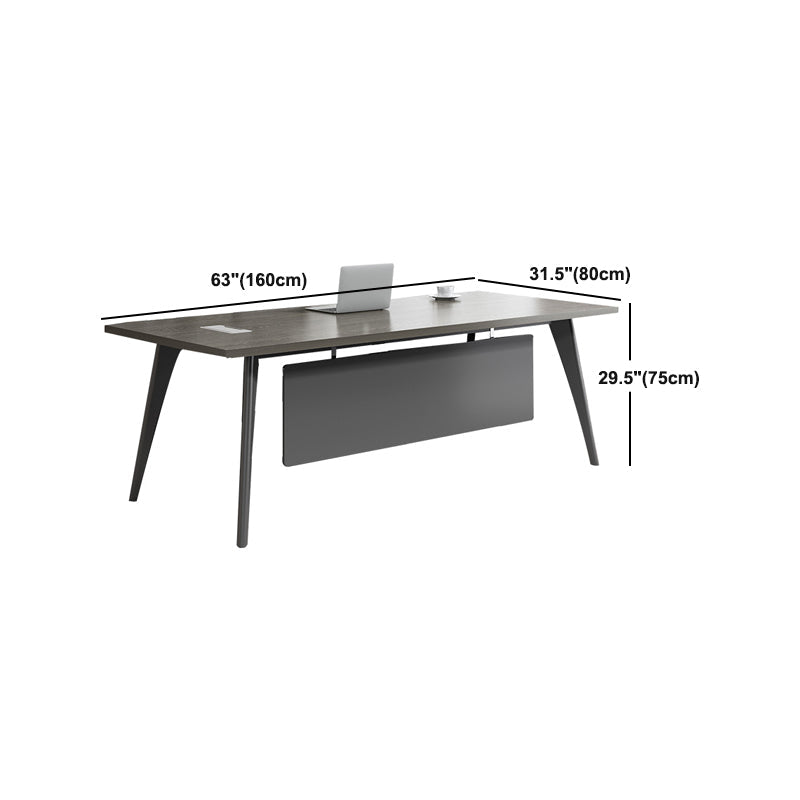 Contemporary Office Desk Black Cable Management Writing Desk Clearhalo 'furn' 'furn_office_desk' 'Furniture' 'Office Desks' 'Office Furniture' 'office_desk' 6130650