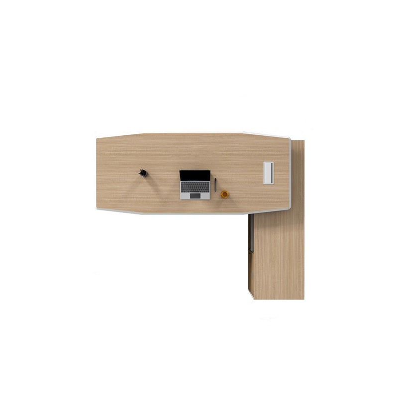 White and Natural Office Desk Modern Artificial Wood Executive Desk Locking Drawer Clearhalo 'furn' 'furn_office_desk' 'Furniture' 'Office Desks' 'Office Furniture' 'office_desk' 6130686