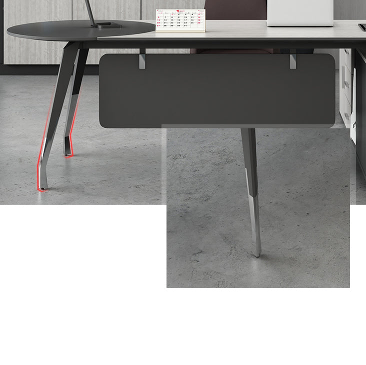 Zeitgenössischer Sockel Executive Desk Holz Office Desk mit Dateischrank