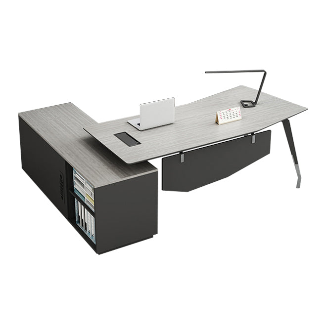 Zeitgenössischer Sockel Executive Desk Holz Office Desk mit Dateischrank