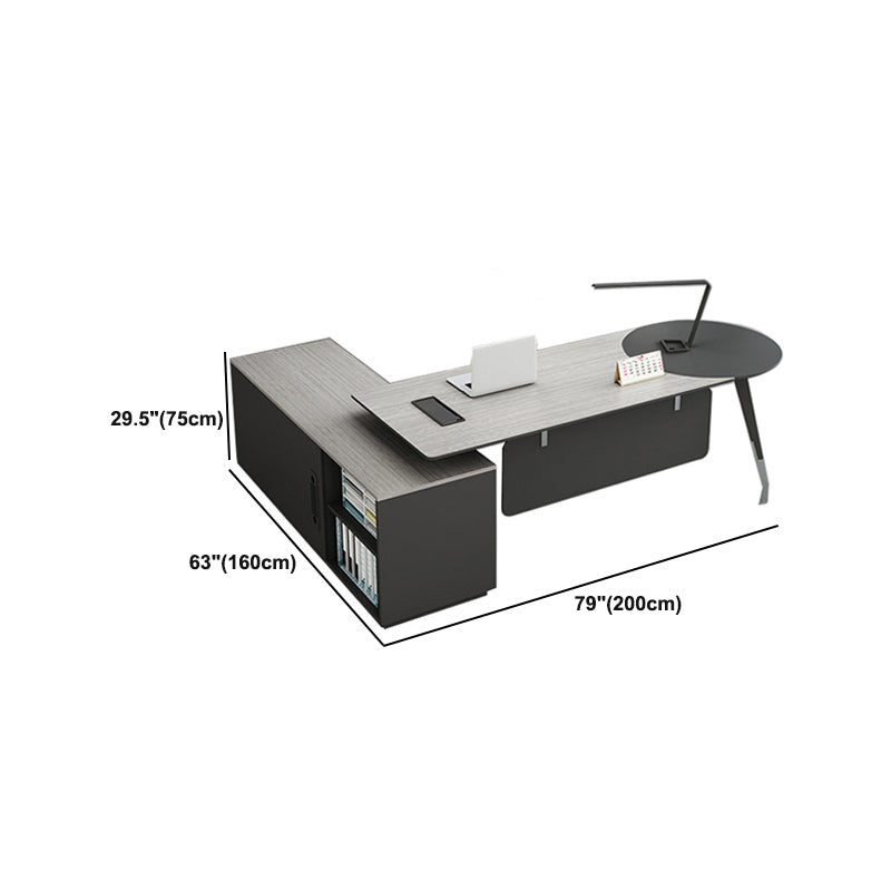 Zeitgenössischer Sockel Executive Desk Holz Office Desk mit Dateischrank