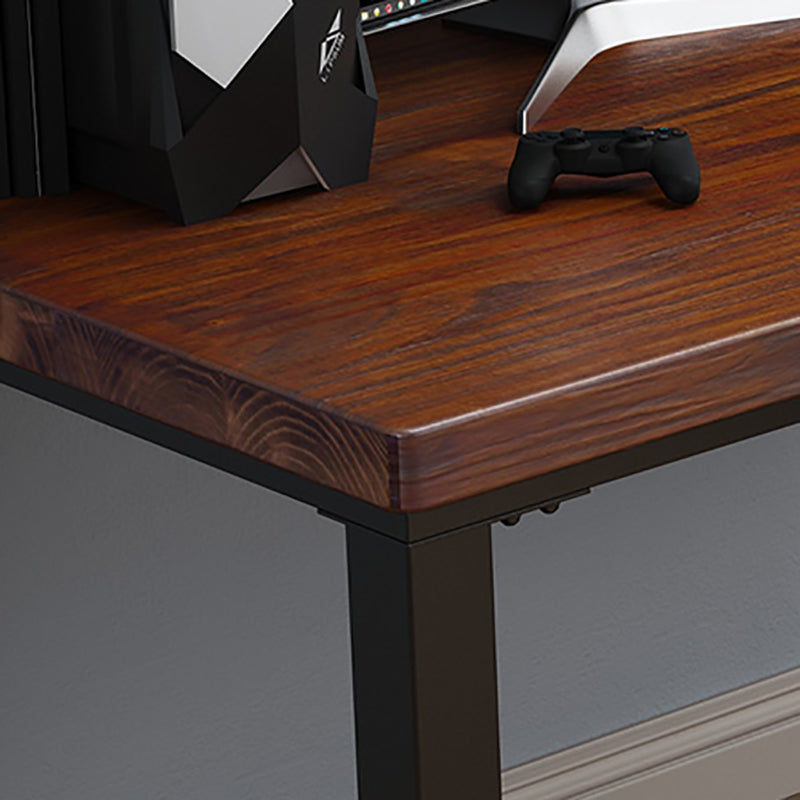 Industrial Rectangular Home Office Desk Solid Wood Writing Desk with Metal Legs Clearhalo 'furn' 'furn_office_desk' 'Furniture' 'Office Desks' 'Office Furniture' 'office_desk' 6130744