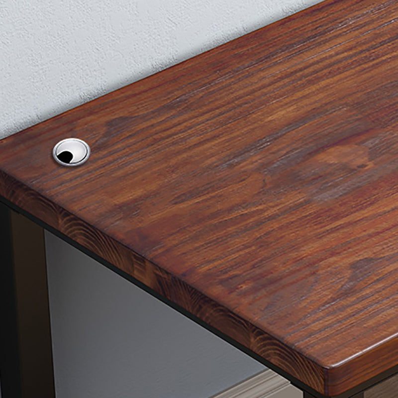 Industrial Rectangular Home Office Desk Solid Wood Writing Desk with Metal Legs Clearhalo 'furn' 'furn_office_desk' 'Furniture' 'Office Desks' 'Office Furniture' 'office_desk' 6130745