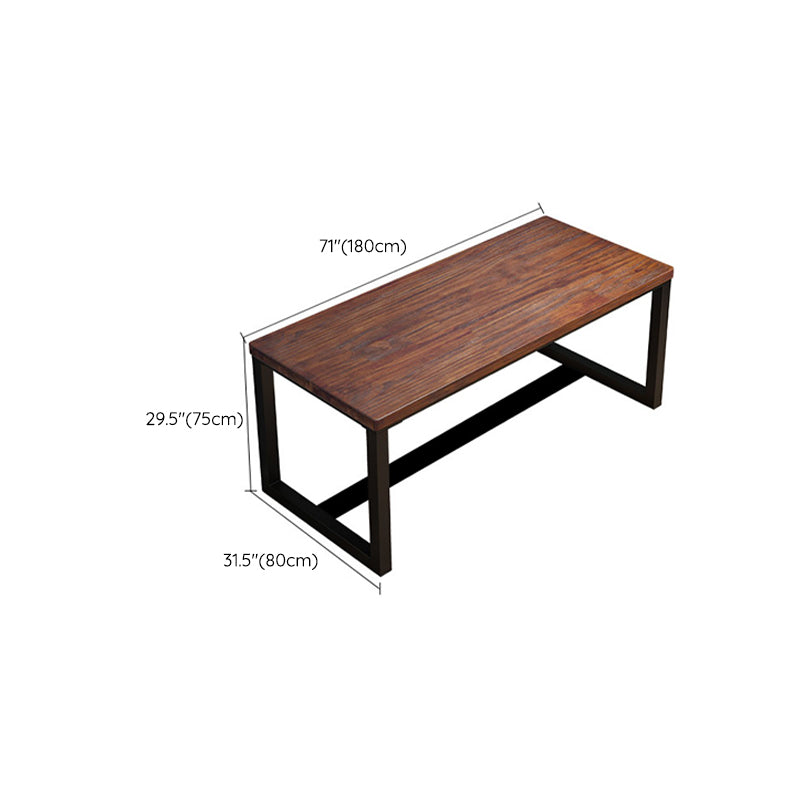 Industrial Rectangular Home Office Desk Solid Wood Writing Desk with Metal Legs Clearhalo 'furn' 'furn_office_desk' 'Furniture' 'Office Desks' 'Office Furniture' 'office_desk' 6130754