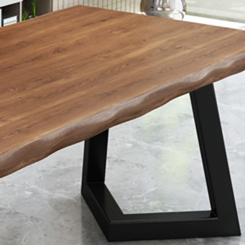 Home Industrial Rectangular Office Desk Solid Wood Writing Desk with Metal Legs Clearhalo 'furn' 'furn_office_desk' 'Furniture' 'Office Desks' 'Office Furniture' 'office_desk' 6130764