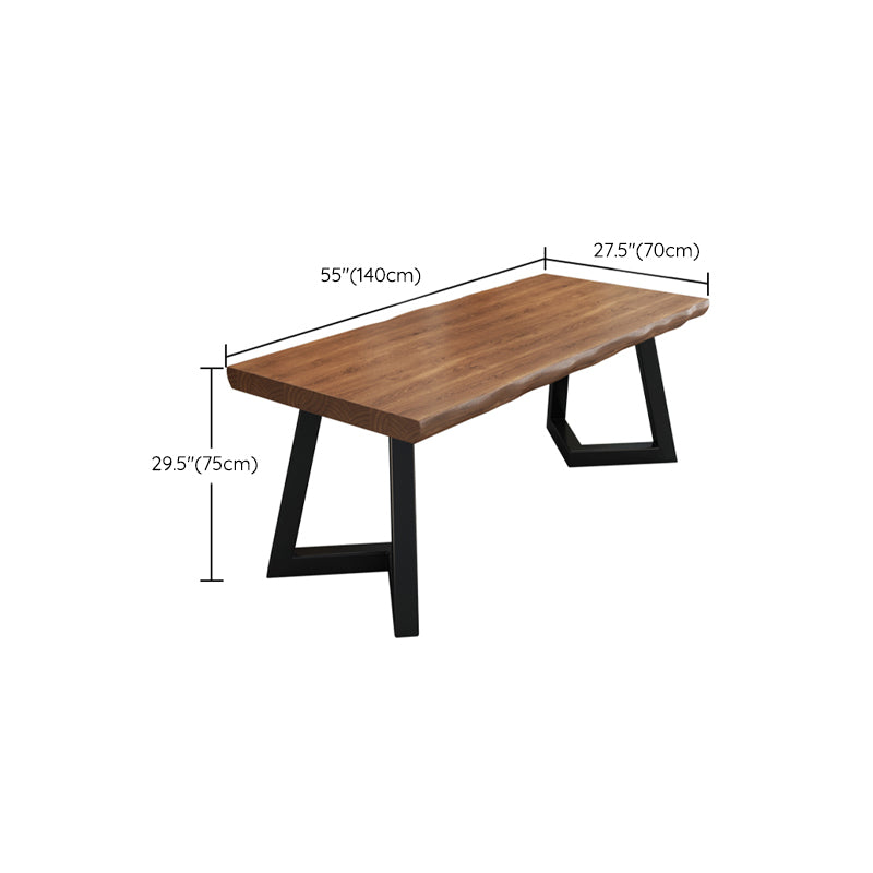Home Industrial Rectangular Office Desk Solid Wood Writing Desk with Metal Legs Clearhalo 'furn' 'furn_office_desk' 'Furniture' 'Office Desks' 'Office Furniture' 'office_desk' 6130770