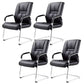 High Back Office Chair  Faux Leather Padded Fixed Arms Conference Chair