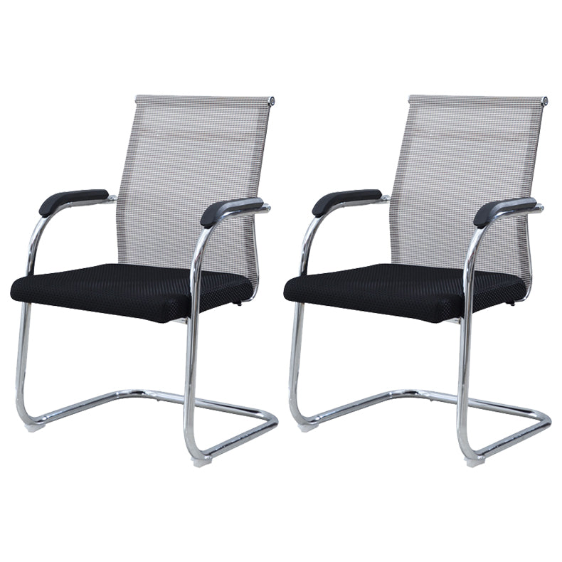 Chaise de bureau à cadre argenté sans fauteuil AirGrid pénible avec respirabilité