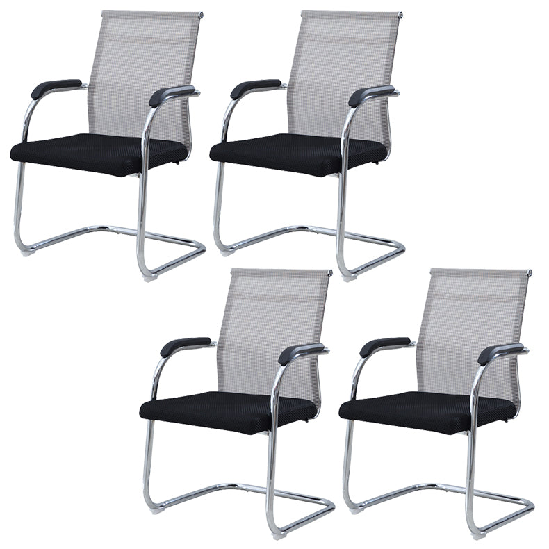 Chaise de bureau à cadre argenté sans fauteuil AirGrid pénible avec respirabilité