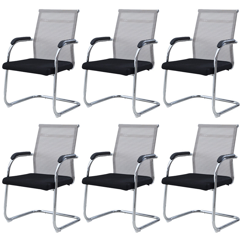 Chaise de bureau à cadre argenté sans fauteuil AirGrid pénible avec respirabilité
