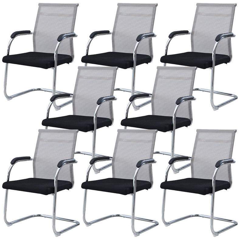 Chaise de bureau à cadre argenté sans fauteuil AirGrid pénible avec respirabilité
