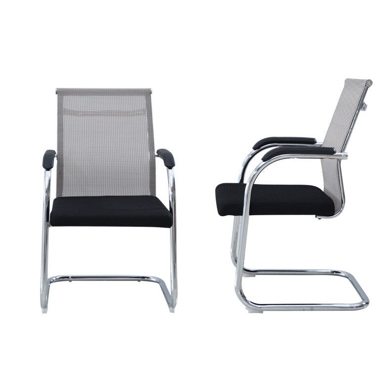 Chaise de bureau à cadre argenté sans fauteuil AirGrid pénible avec respirabilité
