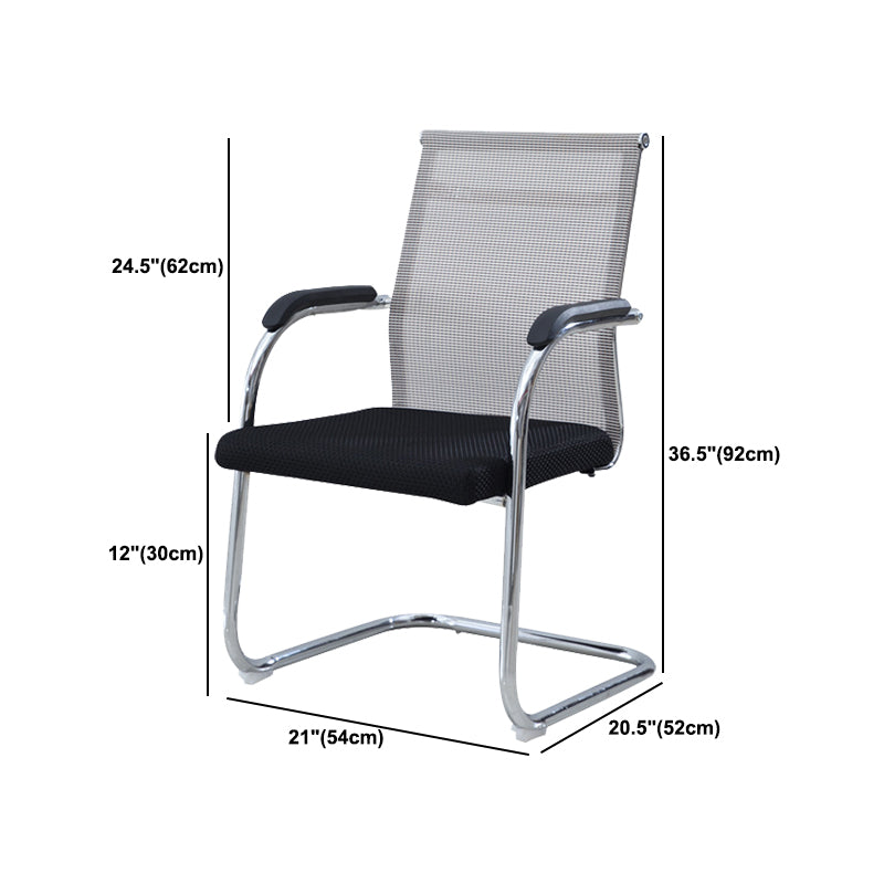 Chaise de bureau à cadre argenté sans fauteuil AirGrid pénible avec respirabilité