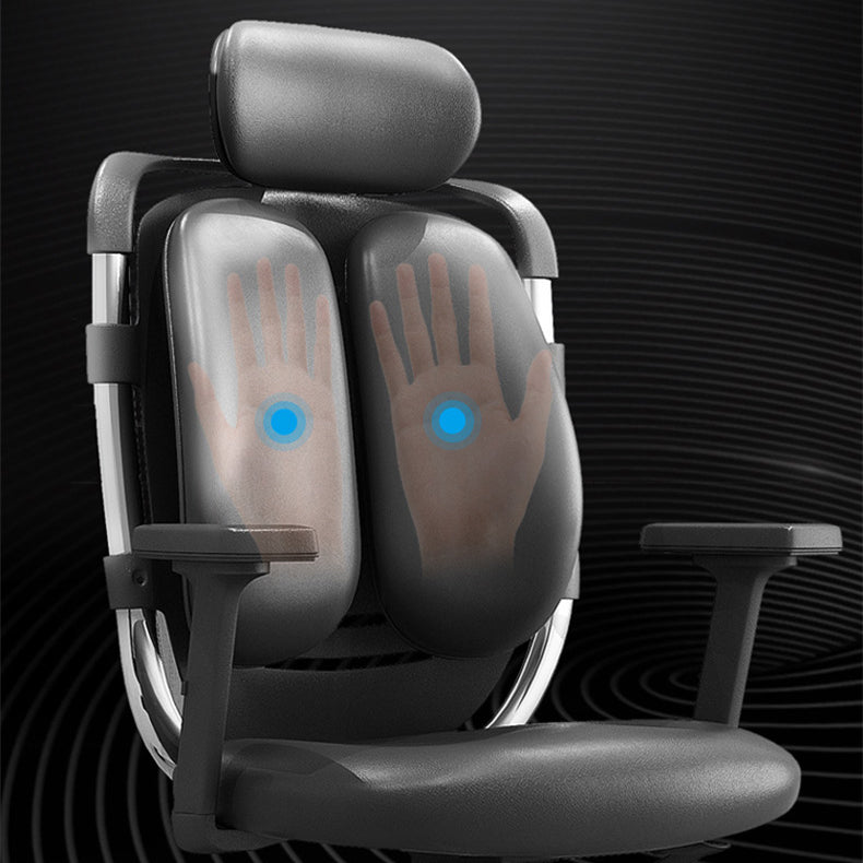 Contemporary Office Chair Leather Computer Chair Ergonomic Task Chair Clearhalo 'furn' 'furn_office_chair' 'Furniture' 'Office Chairs' 'Office Furniture' 'office_chair' 6130847