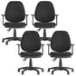 Modern Black Swivel Computer Chair Fixed Arms Height-adjustable Office Chair 4 Piece Set Clearhalo 'furn' 'furn_office_chair' 'Furniture' 'Office Chairs' 'Office Furniture' 'office_chair' 6130872