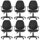 Modern Black Swivel Computer Chair Fixed Arms Height-adjustable Office Chair 6 Piece Set Clearhalo 'furn' 'furn_office_chair' 'Furniture' 'Office Chairs' 'Office Furniture' 'office_chair' 6130874