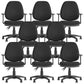 Modern Black Swivel Computer Chair Fixed Arms Height-adjustable Office Chair 8 Piece Set Clearhalo 'furn' 'furn_office_chair' 'Furniture' 'Office Chairs' 'Office Furniture' 'office_chair' 6130876