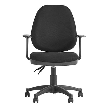 Modern Black Swivel Computer Chair Fixed Arms Height-adjustable Office Chair 1 Piece Clearhalo 'furn' 'furn_office_chair' 'Furniture' 'Office Chairs' 'Office Furniture' 'office_chair' 6130878