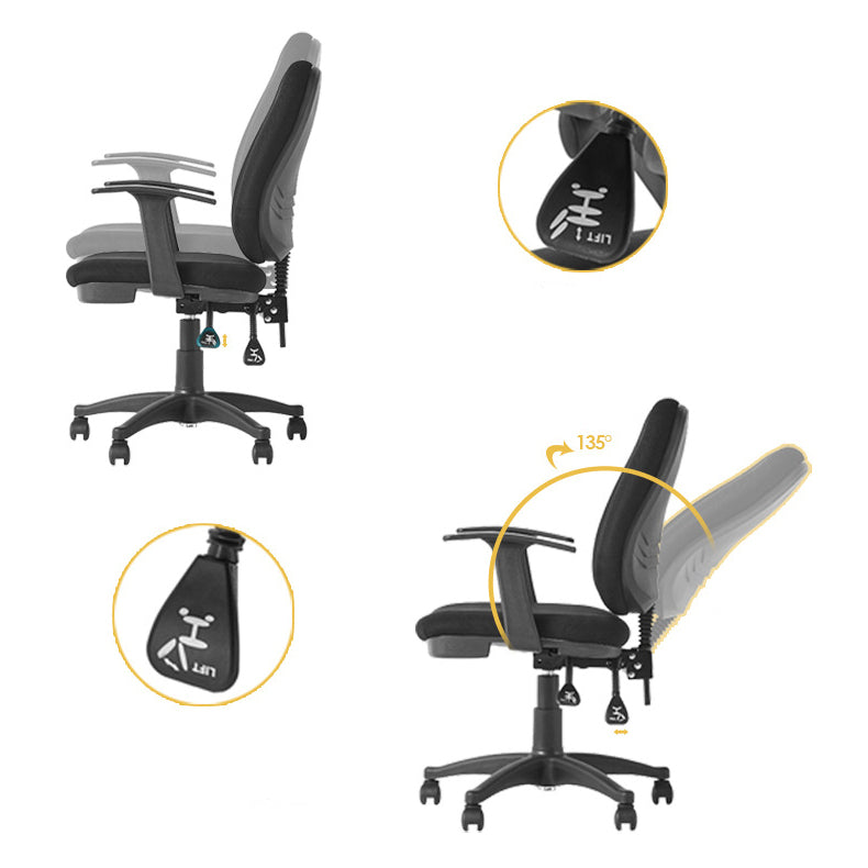 Modern Black Swivel Computer Chair Fixed Arms Height-adjustable Office Chair Clearhalo 'furn' 'furn_office_chair' 'Furniture' 'Office Chairs' 'Office Furniture' 'office_chair' 6130880