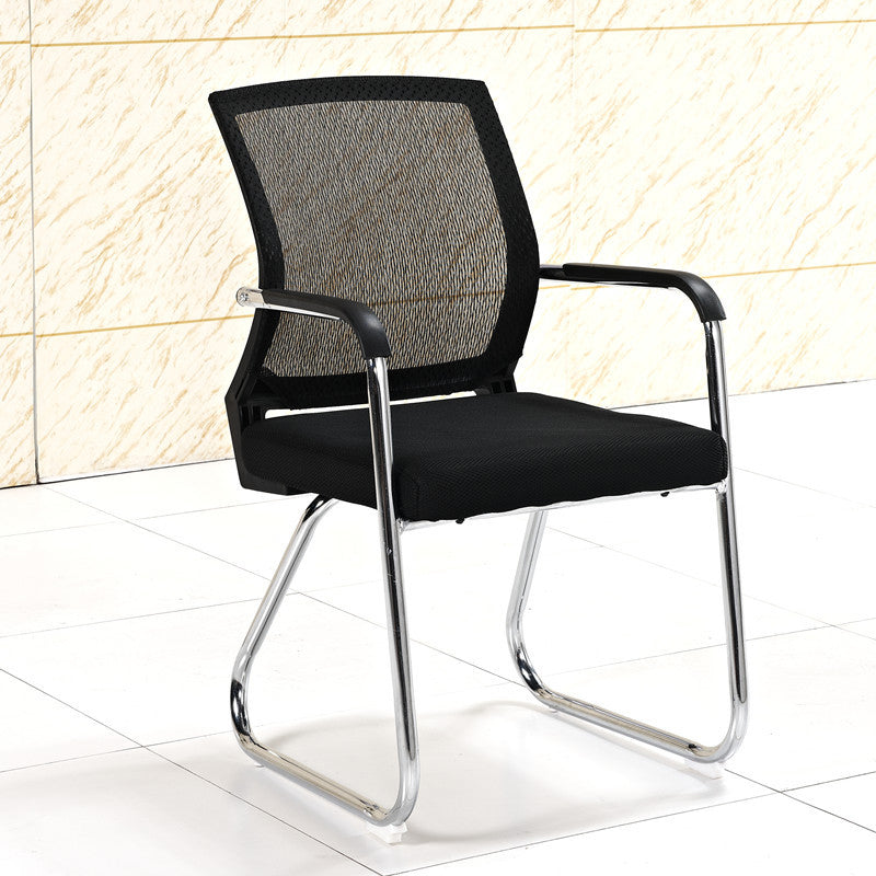 Mid-Back Ergonomic Office Chair Contemporary No Wheels Desk Chair Clearhalo 'furn' 'furn_office_chair' 'Furniture' 'Office Chairs' 'Office Furniture' 'office_chair' 6130913
