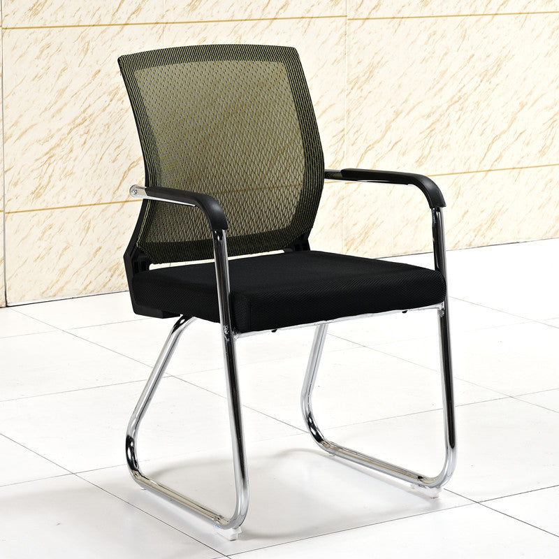 Mid-Back Ergonomic Office Chair Contemporary No Wheels Desk Chair Clearhalo 'furn' 'furn_office_chair' 'Furniture' 'Office Chairs' 'Office Furniture' 'office_chair' 6130916