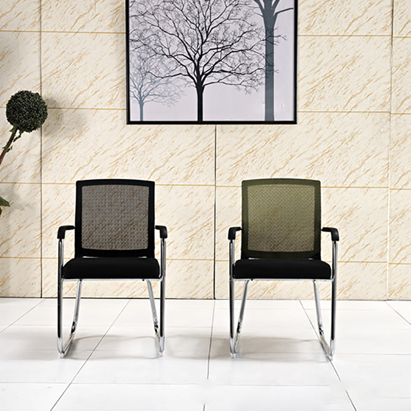 Mid-Back Ergonomic Office Chair Contemporary No Wheels Desk Chair Clearhalo 'furn' 'furn_office_chair' 'Furniture' 'Office Chairs' 'Office Furniture' 'office_chair' 6130927
