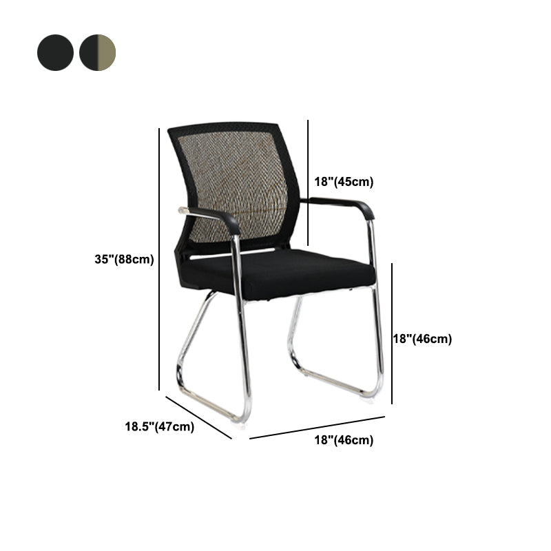 Mid-Back Ergonomic Office Chair Contemporary No Wheels Desk Chair Clearhalo 'furn' 'furn_office_chair' 'Furniture' 'Office Chairs' 'Office Furniture' 'office_chair' 6130930