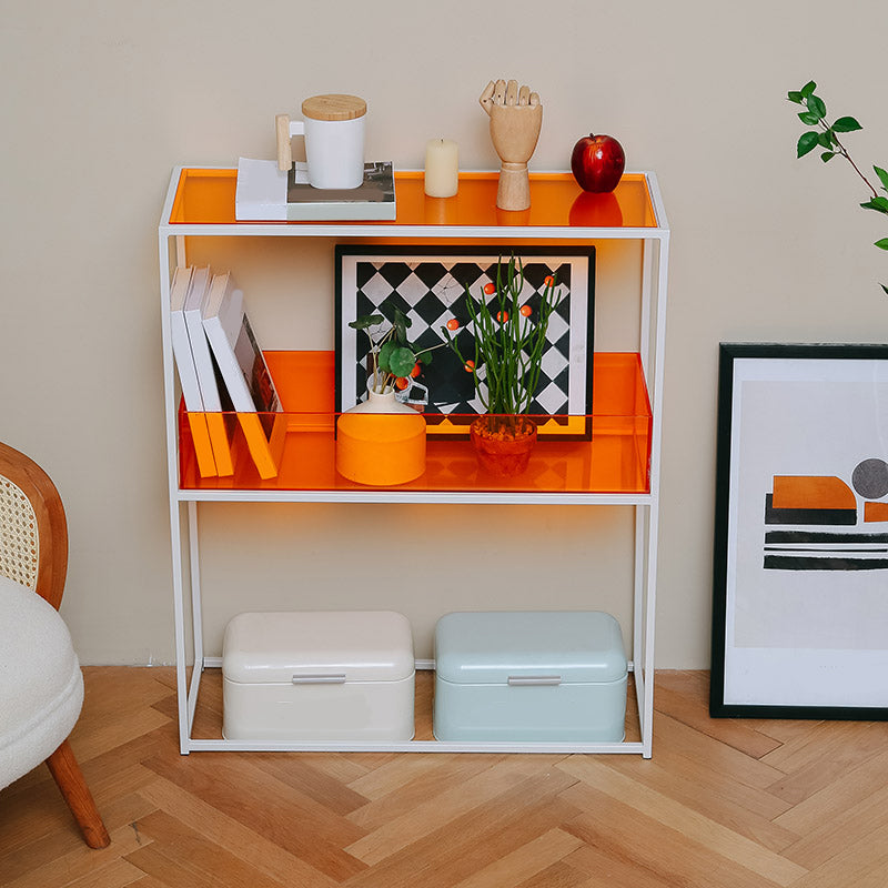 10" Wide Contemporary Shelf Bookcase Acrylic Open Back Bookcase Orange Clearhalo 'Bookcases' 'furn' 'furn_bookcases' 'Furniture' 'Office Furniture' 6130934