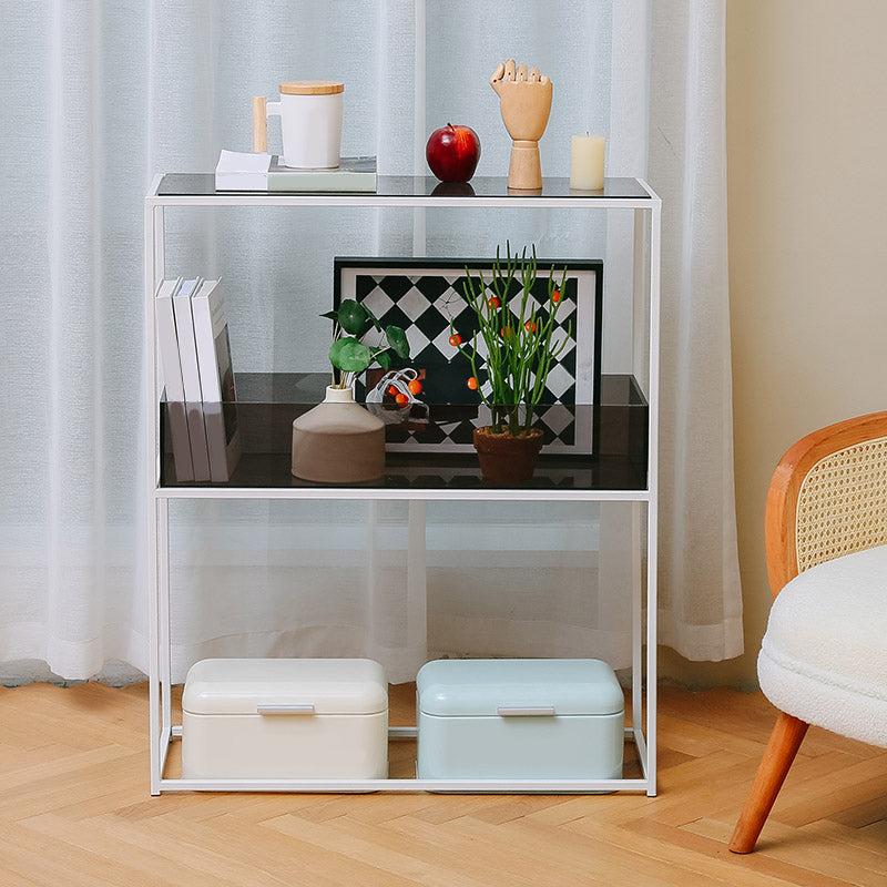 10" Wide Contemporary Shelf Bookcase Acrylic Open Back Bookcase Grey Clearhalo 'Bookcases' 'furn' 'furn_bookcases' 'Furniture' 'Office Furniture' 6130935