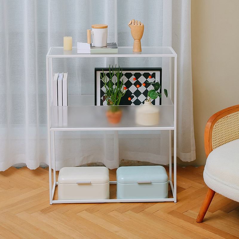 10" Wide Contemporary Shelf Bookcase Acrylic Open Back Bookcase White Clearhalo 'Bookcases' 'furn' 'furn_bookcases' 'Furniture' 'Office Furniture' 6130938
