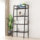 Contemporary Metal Bookshelf Ladder Shelf Bookcase for Study Room