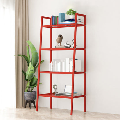 Contemporary Metal Bookshelf Ladder Shelf Bookcase for Study Room