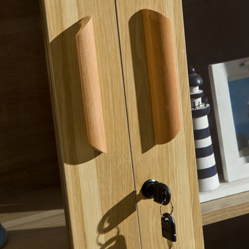 Moderne boekenkast gesloten terug ontworpen houten boekenplank met deuren