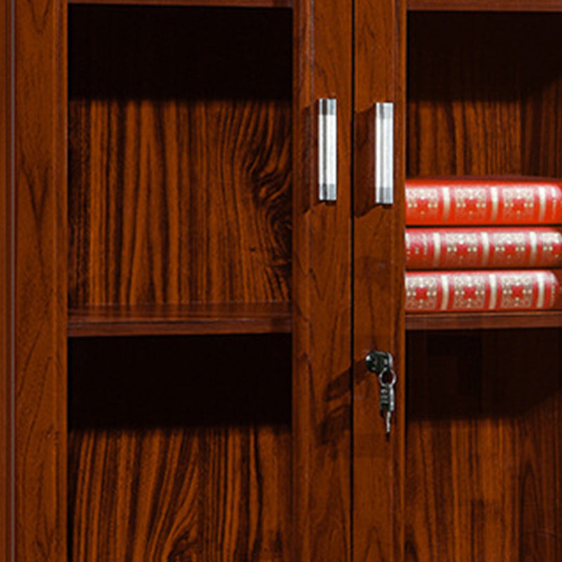 Contemporary Bookshelf Brown Engineered Wood Vertical Shelf Bookcase