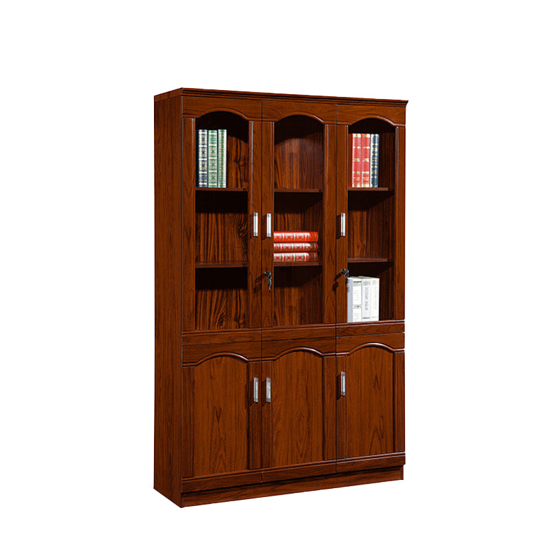 Contemporary Bookshelf Brown Engineered Wood Vertical Shelf Bookcase
