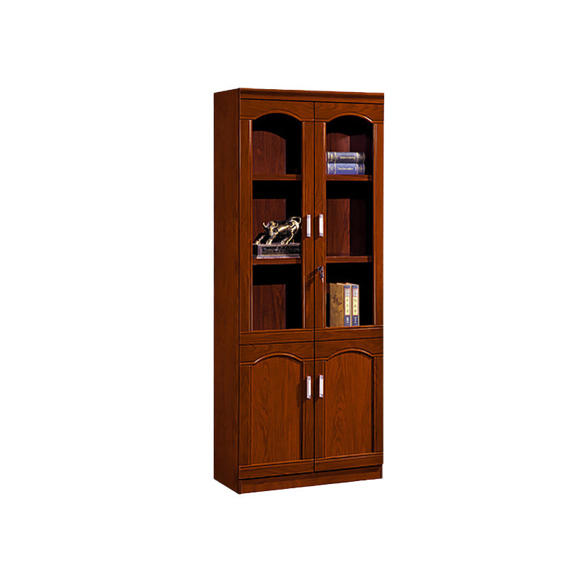 Contemporary Bookshelf Brown Engineered Wood Vertical Shelf Bookcase