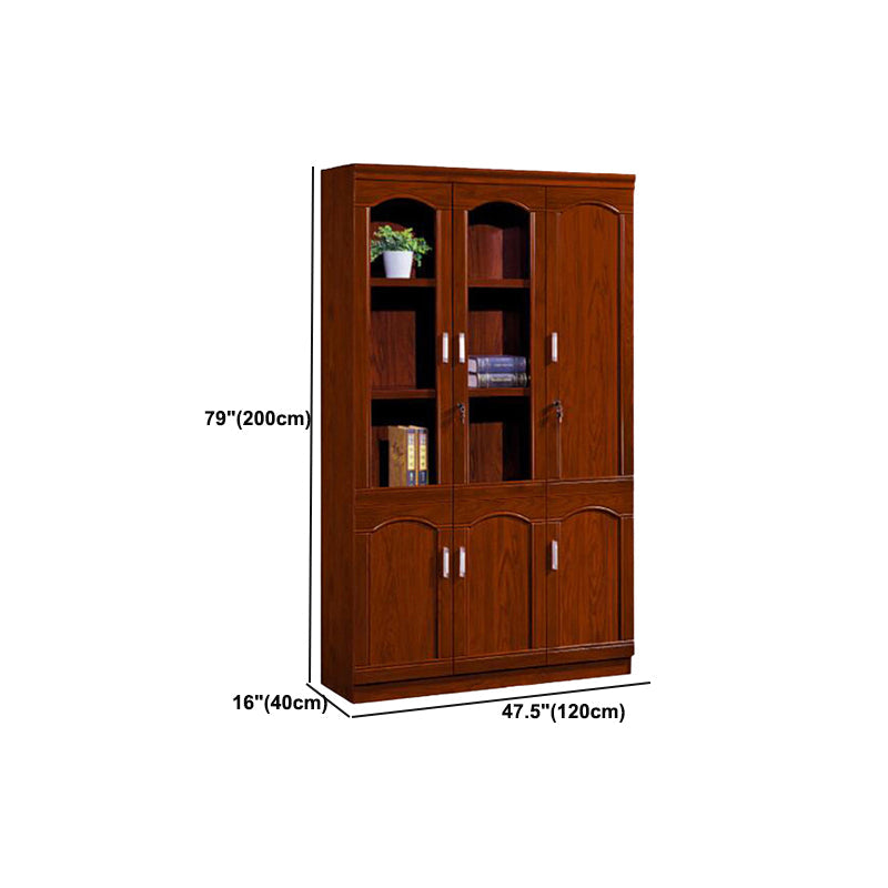 Contemporary Bookshelf Brown Engineered Wood Vertical Shelf Bookcase